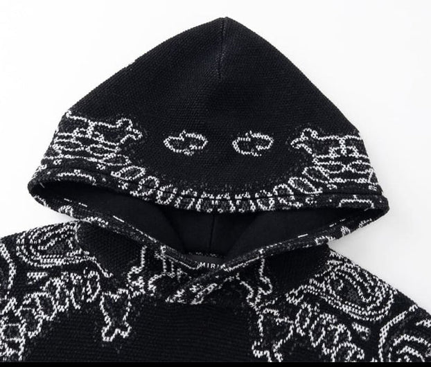 Amiri Bandana B-Ball Hoodie BlackGrey