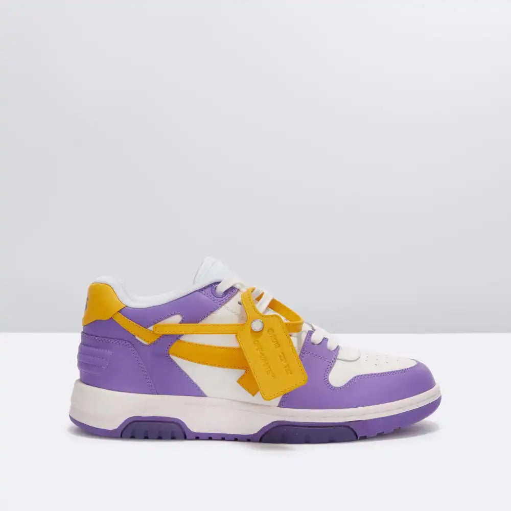 Off-White Out Of Office Calf Leather Violet Yellow - DRIP DOS ARTISTAS