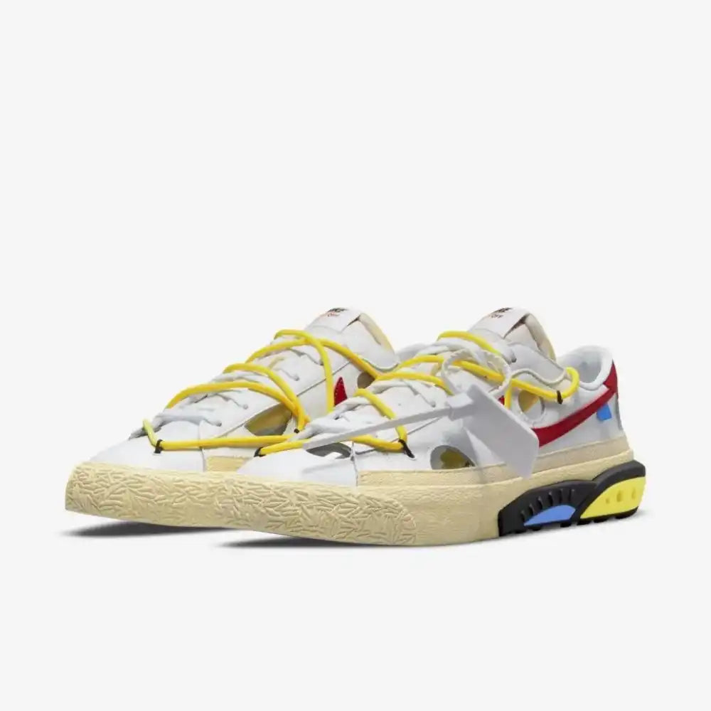 Off-White x Nike Blazer Low White and University Red - DRIP DOS ARTISTAS