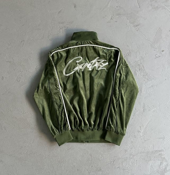 Pronta Entrega - Conjunto Corteiz VVS Velour Jacket Green
