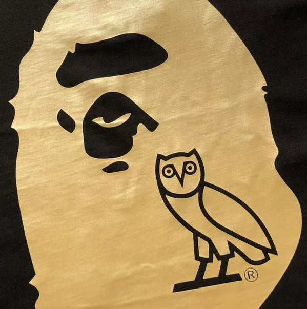 BAPE x OVO Ape Head Black Gold