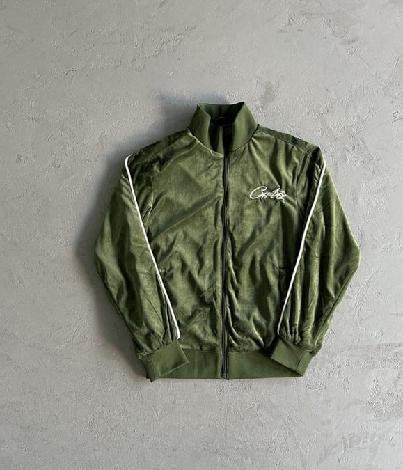 Pronta Entrega - Conjunto Corteiz VVS Velour Jacket Green