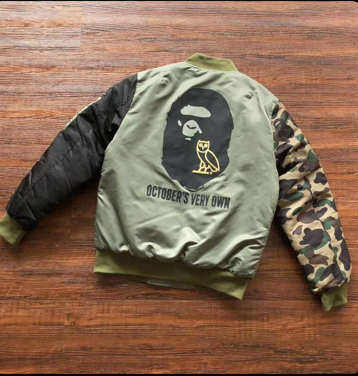 Jaqueta BAPE x OVO Loose Fit MA-1 Olive Drab