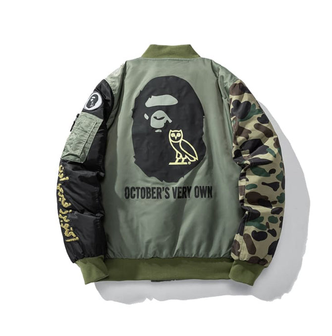 Jaqueta BAPE x OVO Loose Fit MA-1 Olive Drab