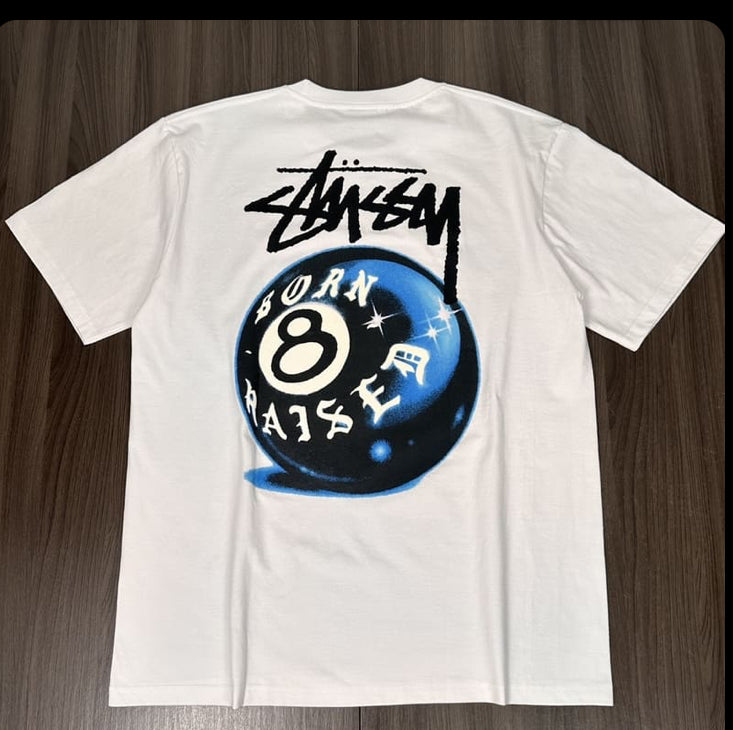 Camiseta Stussy x Born X Raised 8 Ball