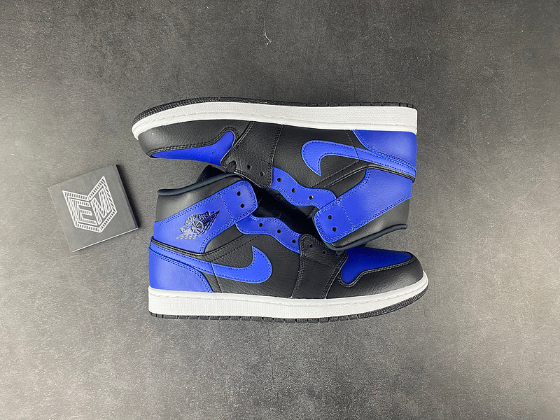 Air Jordan 1 Mid Hyper Royal Tumbled Leather - DRIP DOS ARTISTAS