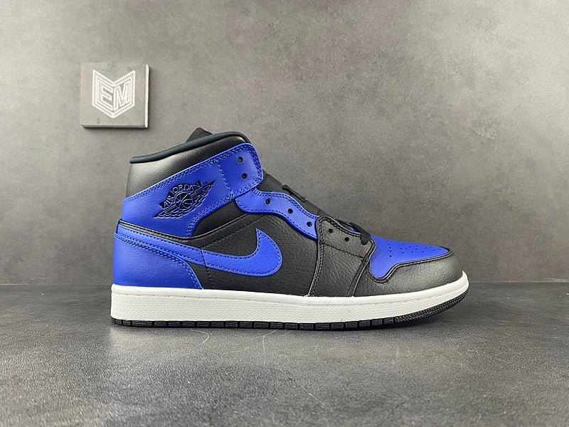 Air Jordan 1 Mid Hyper Royal Tumbled Leather - DRIP DOS ARTISTAS