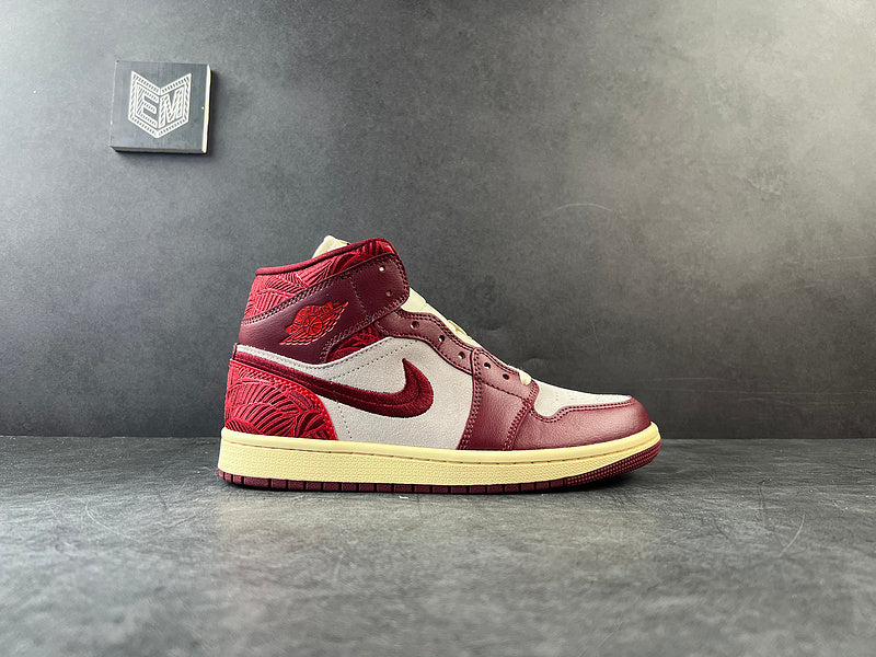 Air Jordan 1 Mid SE Tiki Leaf Team Red (Women's) - DRIP DOS ARTISTAS