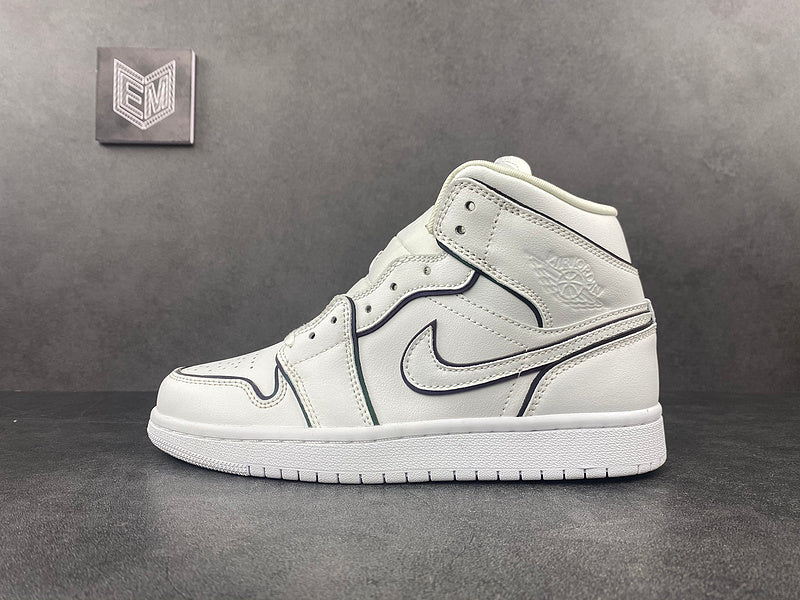 Air Jordan 1 Mid Iridescent Reflective White - DRIP DOS ARTISTAS