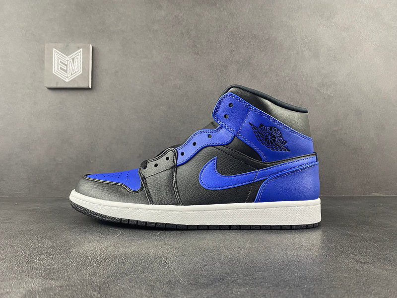 Air Jordan 1 Mid Hyper Royal Tumbled Leather - DRIP DOS ARTISTAS