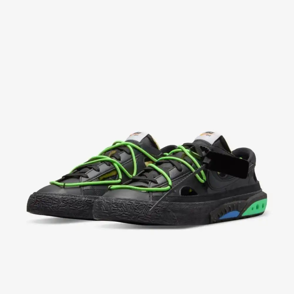 Off-White x Nike Blazer Low Black and Electro Green - DRIP DOS ARTISTAS