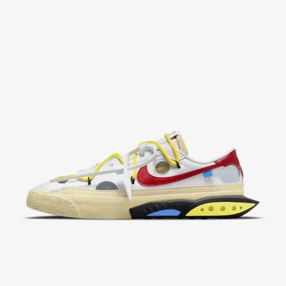 Off-White x Nike Blazer Low White and University Red - DRIP DOS ARTISTAS