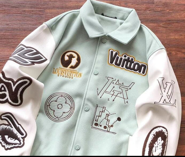 Jaqueta Louis Vuitton Leather and Wool Varsity