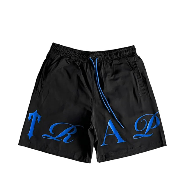 Shorts Trapstar Script Swimming Black/Dazzling Blue