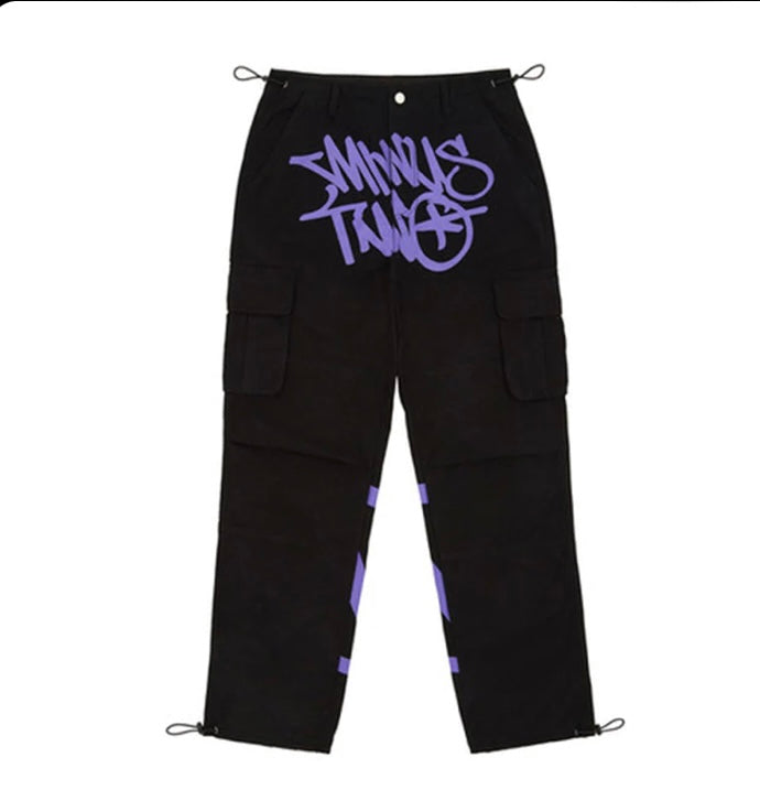 Calça Minus Two Cargo Preto/Roxa