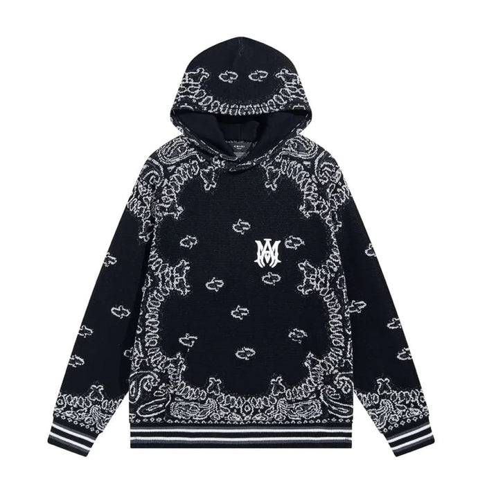 Amiri Bandana B-Ball Hoodie BlackGrey