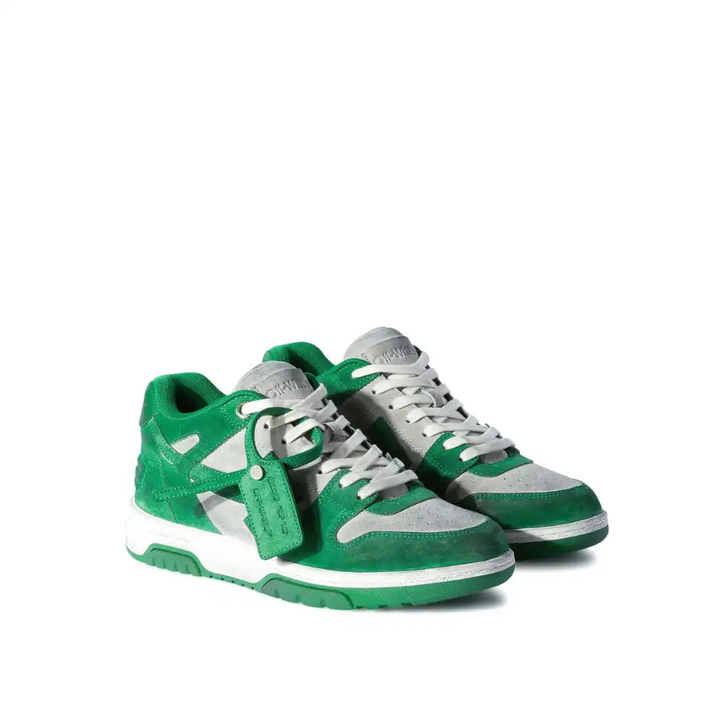 Off-White Out Of Office Vintage Suede Grey Green - DRIP DOS ARTISTAS 