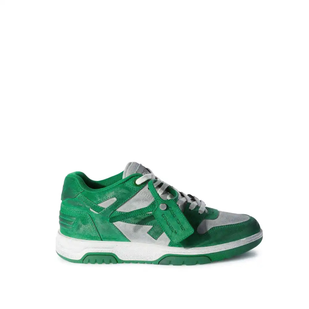 Off-White Out Of Office Vintage Suede Grey Green - DRIP DOS ARTISTAS 