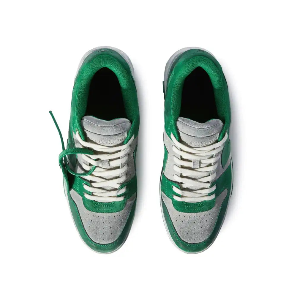 Off-White Out Of Office Vintage Suede Grey Green - DRIP DOS ARTISTAS 