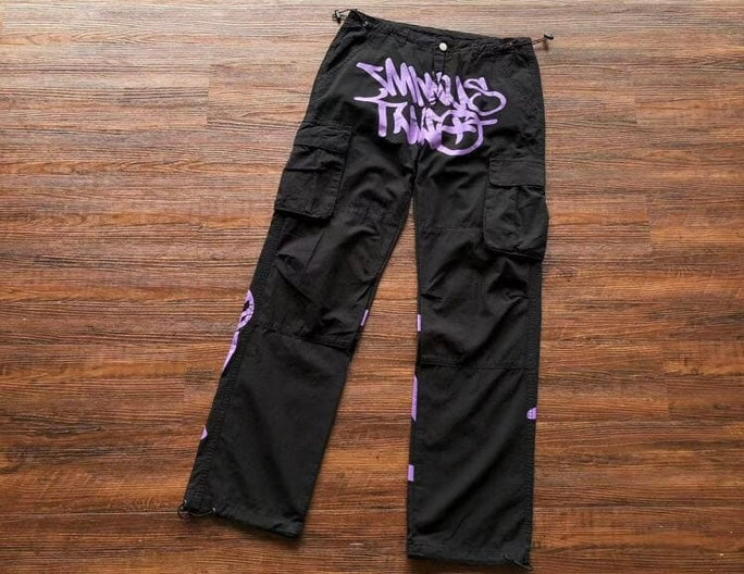 Calça Minus Two Cargo Preto/Roxa
