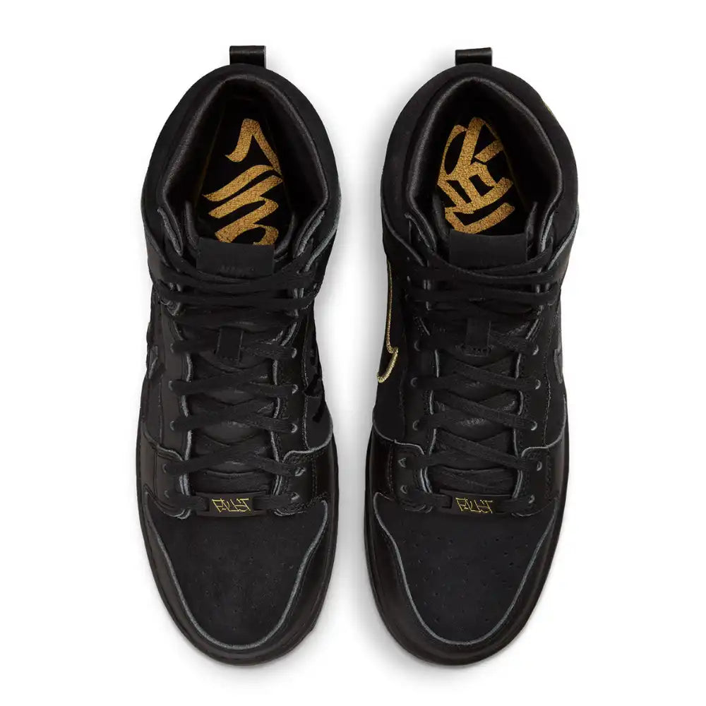 Nike SB Dunk High Pro Black and Metallic Gold - DRIP DOS ARTISTAS 