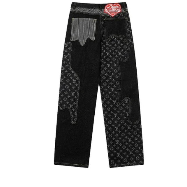 Calça Louis Vuitton x Nigo Monogram Patchwork Denim