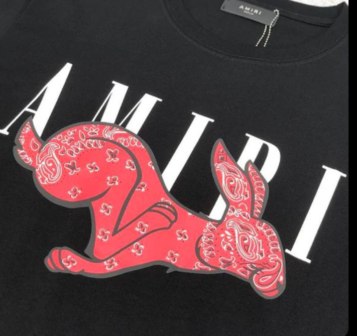 Camiseta Amiri Rabbit Logo Black