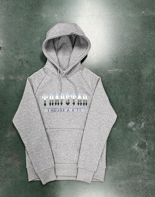 Conjunto Trapstar Chenille Decoded 2.0 Hoodie Grey/Ice Blue
