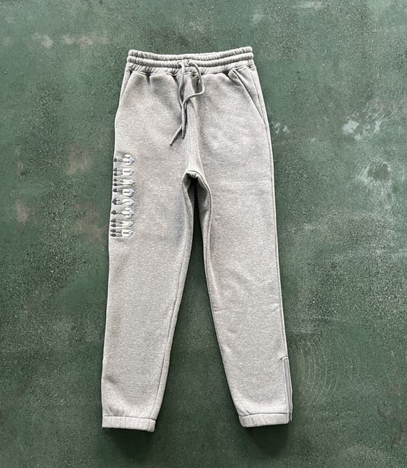 Conjunto Trapstar Chenille Decoded 2.0 Hoodie Grey/Ice Blue