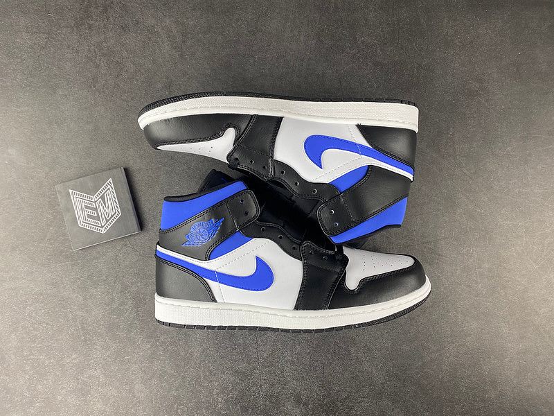 Jordan 1 Mid White Black Racer Blue - DRIP DOS ARTISTAS 
