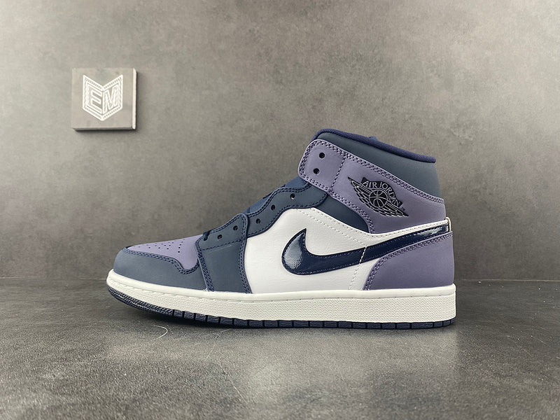 Jordan 1 Mid Obsidian Sanded Purple - DRIP DOS ARTISTAS 