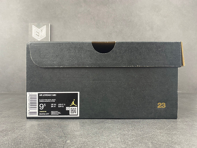 Air Jordan 1 Mid Hyper Royal Tumbled Leather - DRIP DOS ARTISTAS 