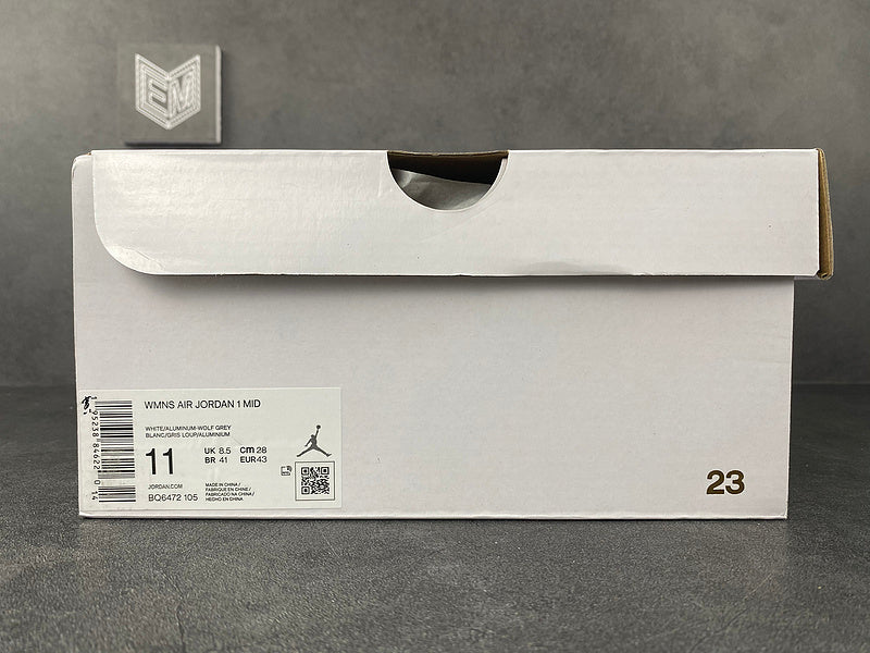 Jordan 1 Mid Wolf Grey Aluminum - DRIP DOS ARTISTAS 