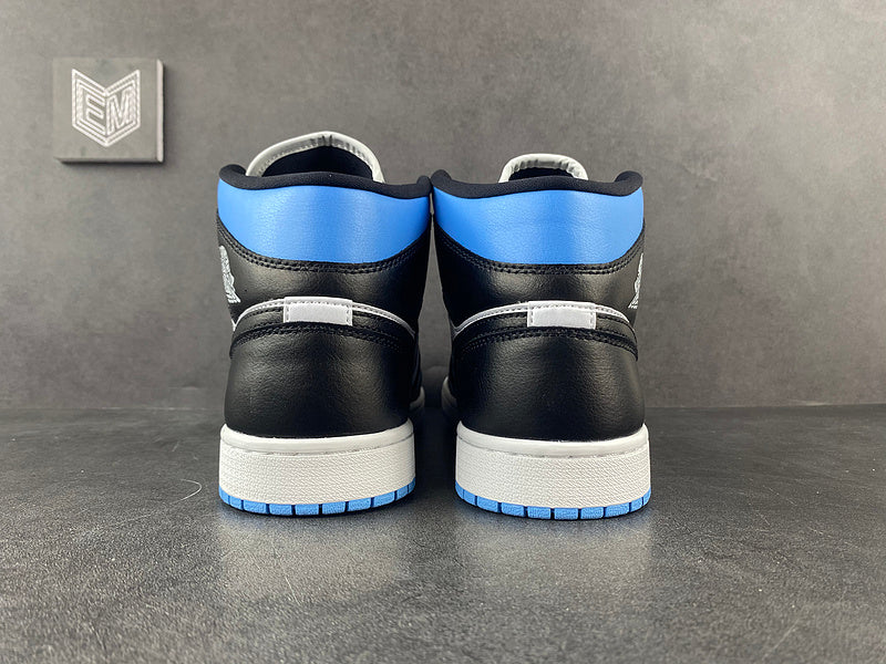 Jordan 1 Mid University Black White - DRIP DOS ARTISTAS 