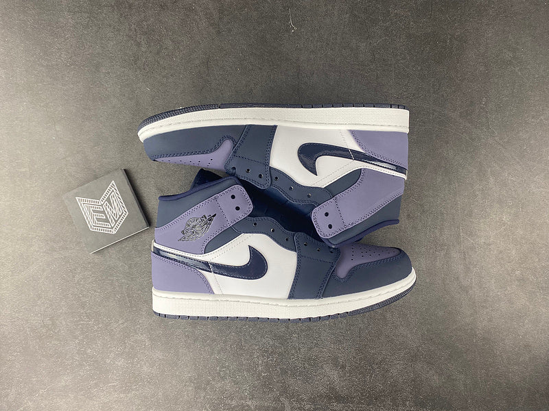 Jordan 1 Mid Obsidian Sanded Purple - DRIP DOS ARTISTAS 