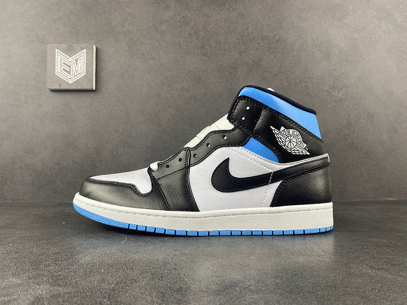 Jordan 1 Mid University Black White - DRIP DOS ARTISTAS 