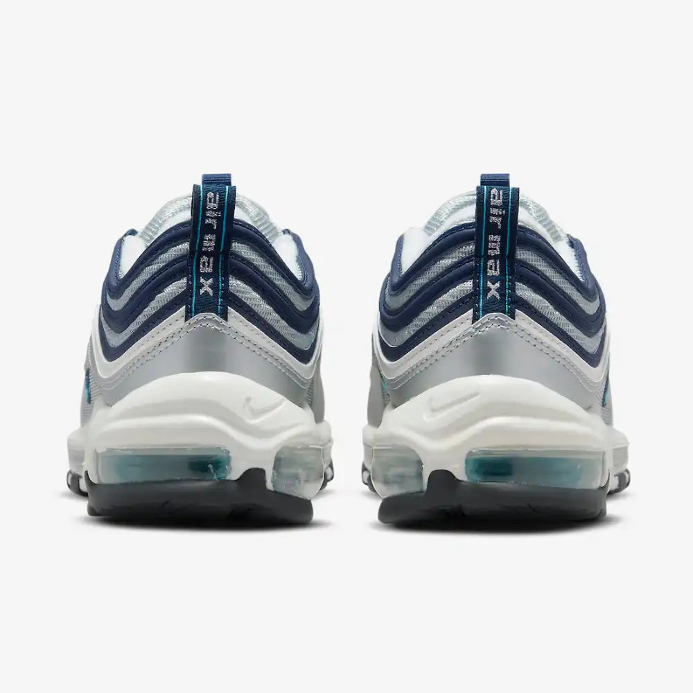 Nike Air Max 97 Metallic Silver and Chlorine Blue - DRIP DOS ARTISTAS 