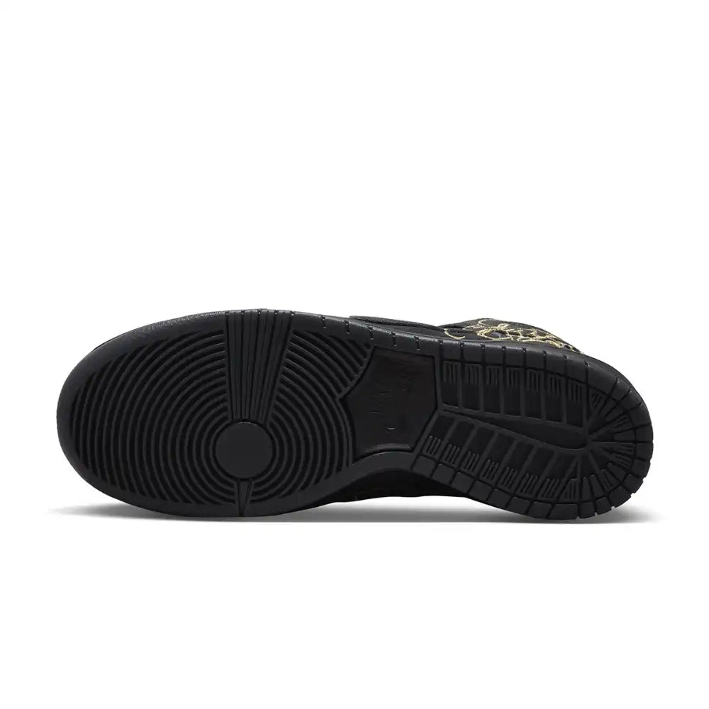 Nike SB Dunk High Pro Black and Metallic Gold - DRIP DOS ARTISTAS 